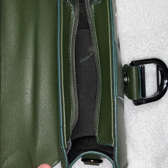 Army Green Embroidered Flower Vegan Leather Mini Crossbody - HP - Picture 3 of 3